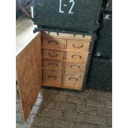 Legerkisten , Ladenkasten , Industrieel ,Houten kast , Army