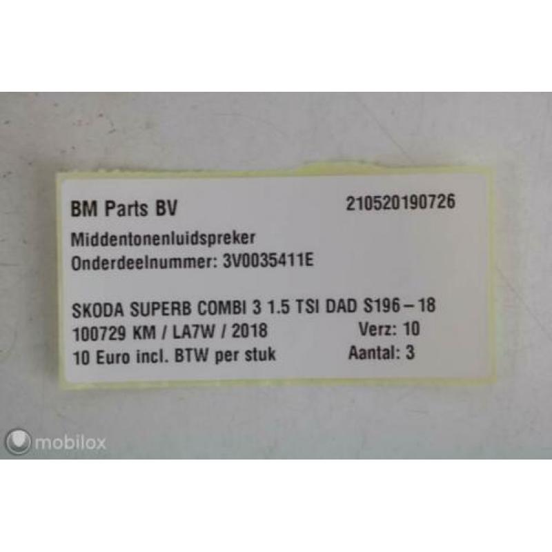 Middentonenluidspreker Skoda Superb 3 3V0035411E