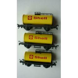 3 Fleischmann H0 Shell tankwagons