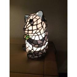 Tiffany lamp tafellamp burolamp pandabeer glas en lood