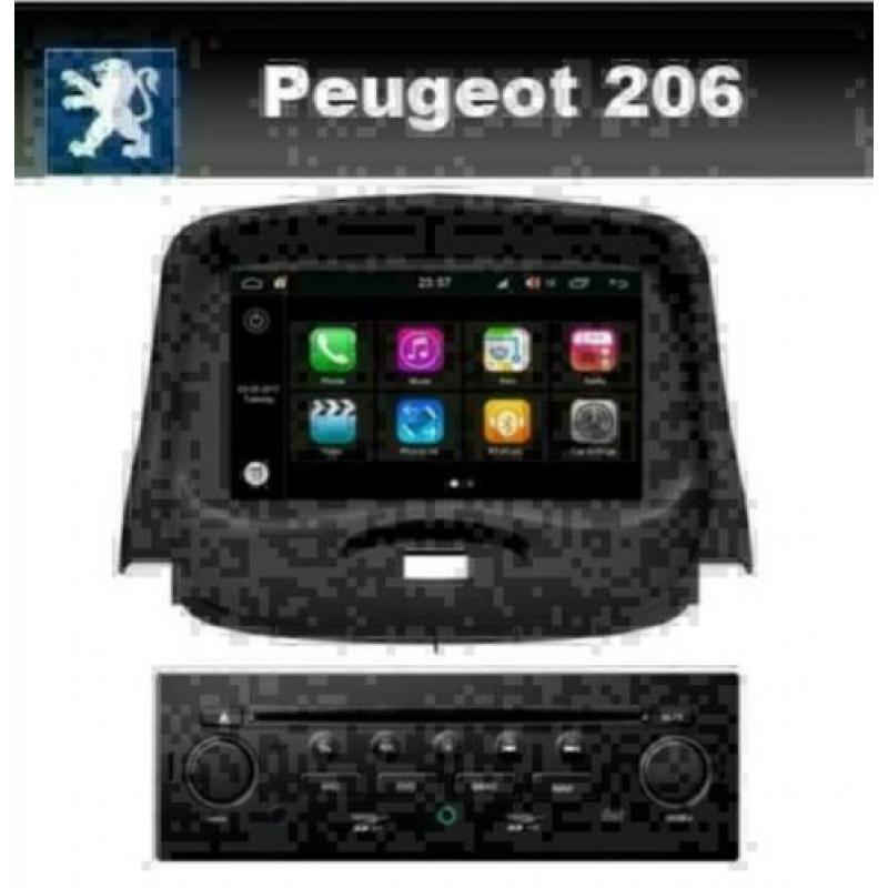 Peugeot 206 radio navigatie android 8.0 wifi dab+ s200 usb