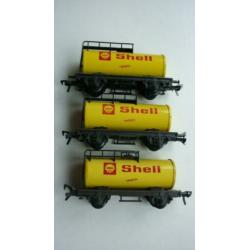 3 Fleischmann H0 Shell tankwagons