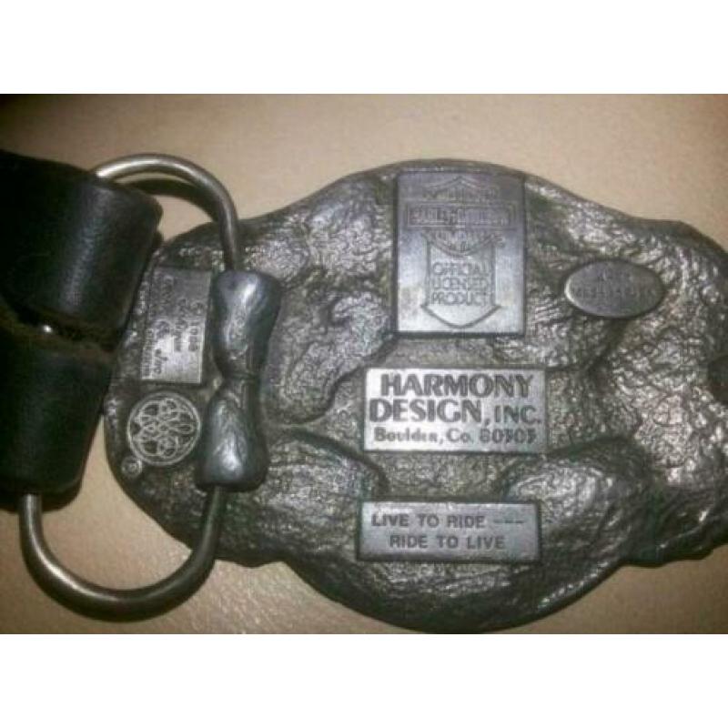 Harley Davidson Leather belt & Buckle Harmony Design USA