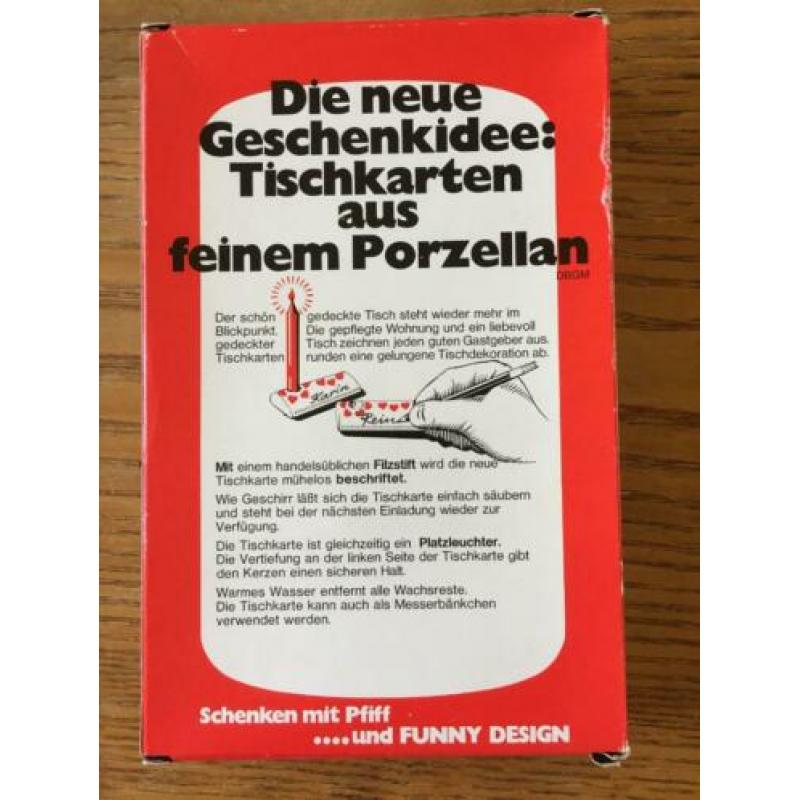 vintage retro naamkaartjes porselein W-germany funny design