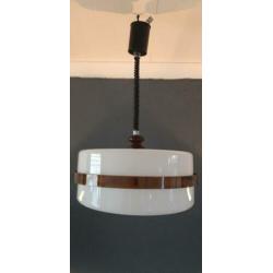 vintage deense hanglamp kunststof jaren 70 space age'