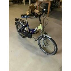 meisjes fiets 24 inch blauw geel