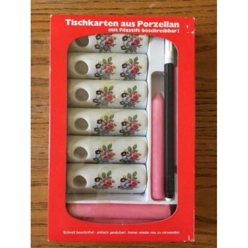 vintage retro naamkaartjes porselein W-germany funny design