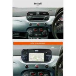 Fiat 500 radio navigatie 2007 dvd carkit android 9 dab+ 32gb