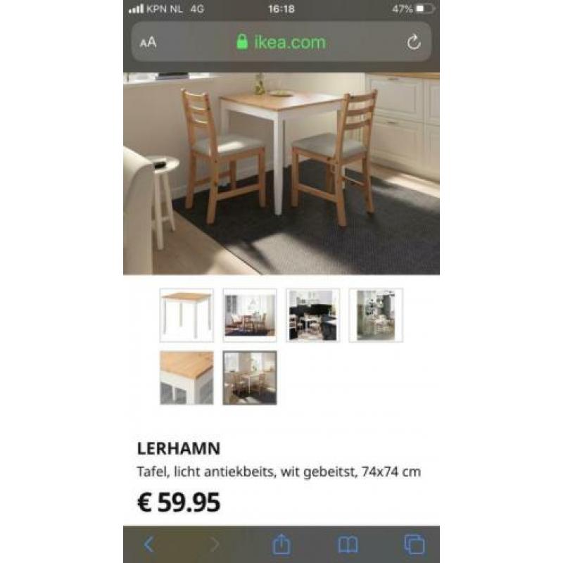 Eet tafel of keuken tafeltje met stoelen