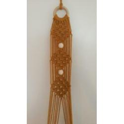 Nieuw macrame plantenhanger ruit met 2 kralen 115 cm oker