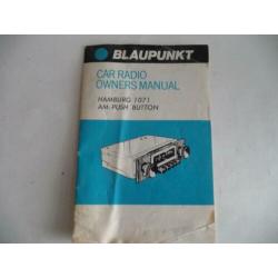 Blaupunkt autoradio Hamburg 1071 gebruiksaanwijzing