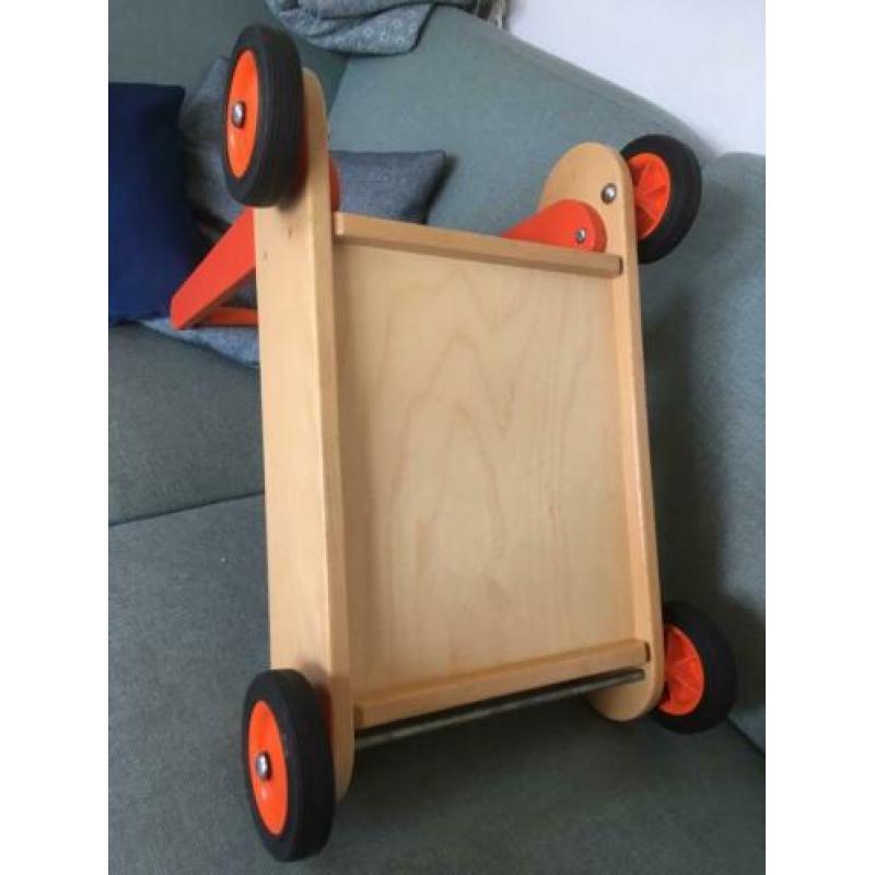 Houten loopwagen Van Dijk, blokkenwagen