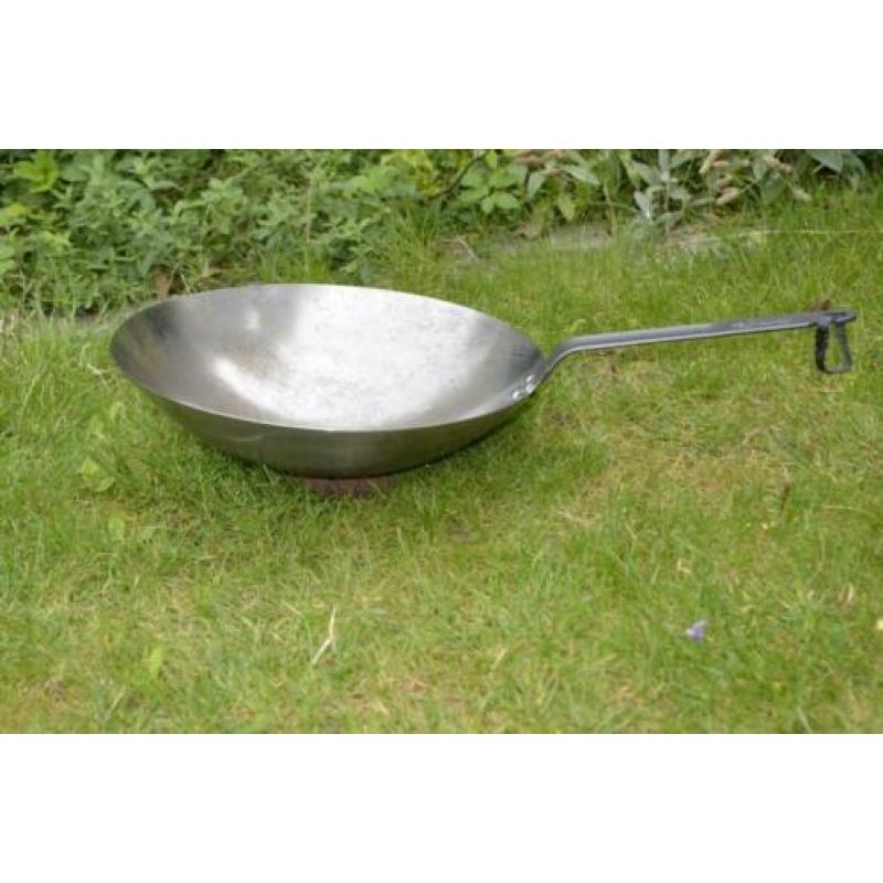 wok met steel, een originele de Buyer, 1830 France 35 cm