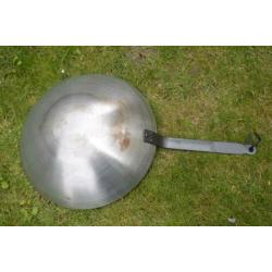 wok met steel, een originele de Buyer, 1830 France 35 cm