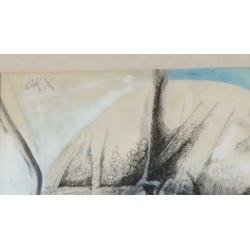 Kees Okx - grote aquarel - Haarlem