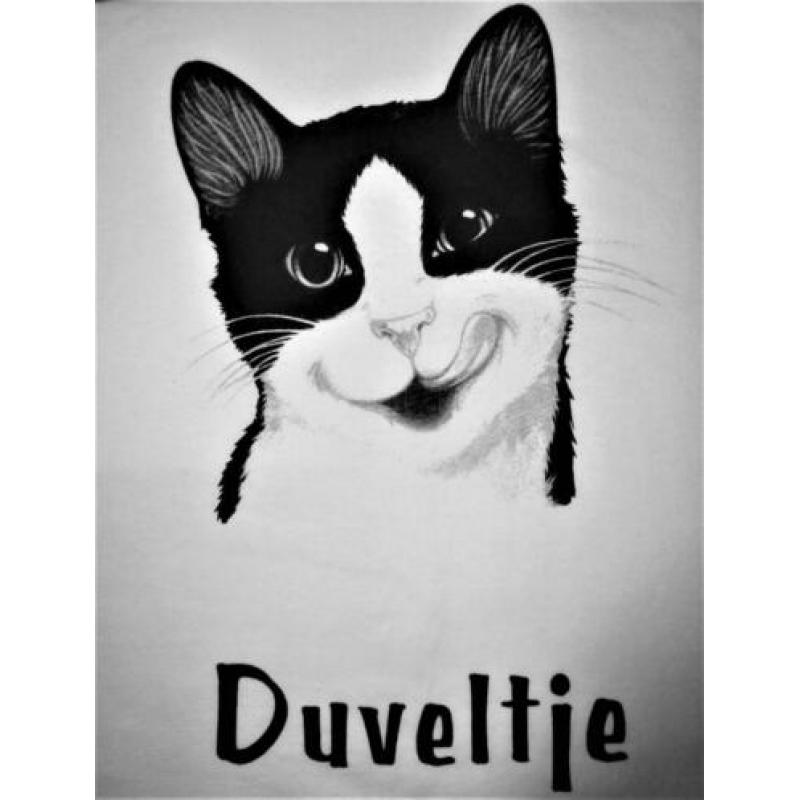 Nieuw Zwart Wit Felix T-Shirt " Duveltje " L / XL Lange Mouw