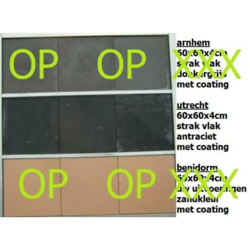 diverse kleuren NIEUWE terrastegels 60x60x4cm 80x80x4cm A-ke