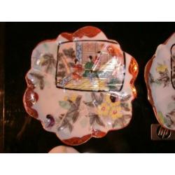 4 bordjes, Imari japans doorsnede 10 cm