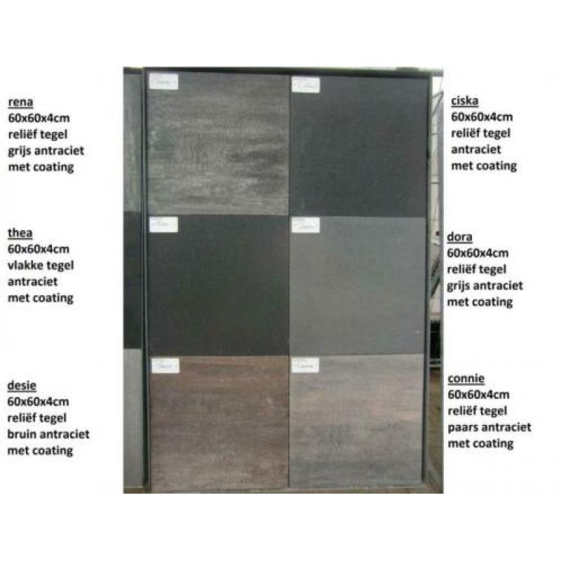 diverse kleuren NIEUWE terrastegels 60x60x4cm 80x80x4cm A-ke