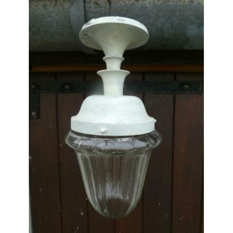 retro jaren 50 plafondlamp kap glas vintage 36 cm hoog 14,50