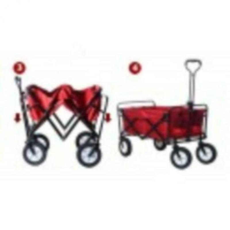 Bolderwagen opvouwbaar bolderkar rood actie nu €69.95