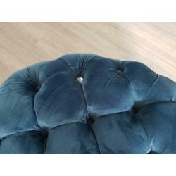 riviera maison footstool velvet ocean blue