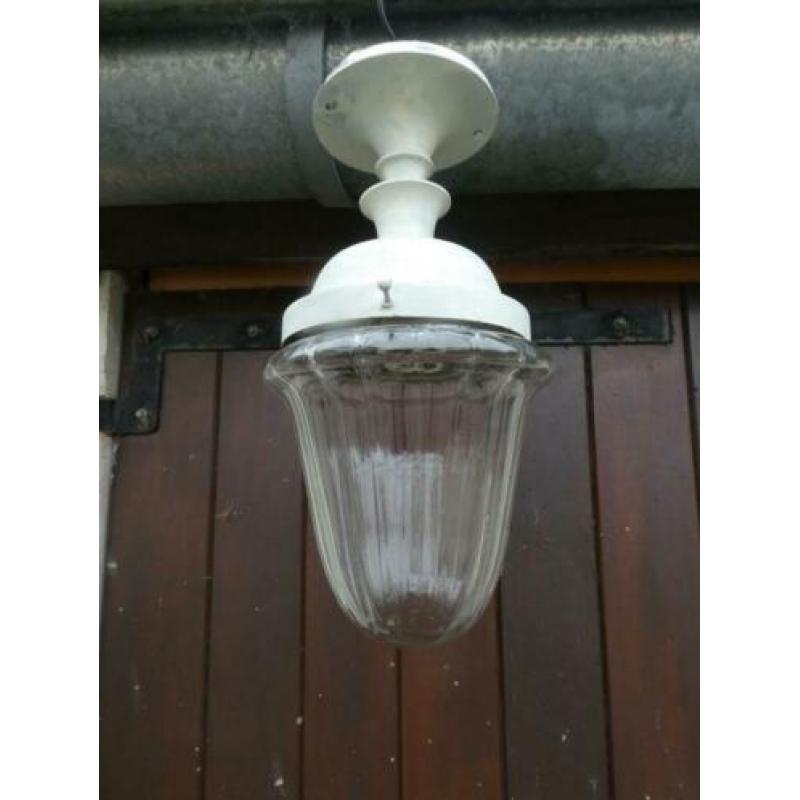 retro jaren 50 plafondlamp kap glas vintage 36 cm hoog 14,50