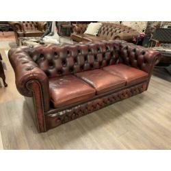 Engelse Springvale chesterfield 3 zits bank Oxblood Rood