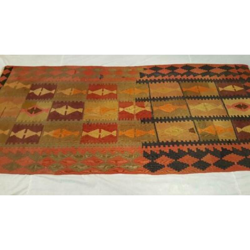 Antiek Kaukasus kelim 270 x 125/Kilim/Perzische tapijt/Loper