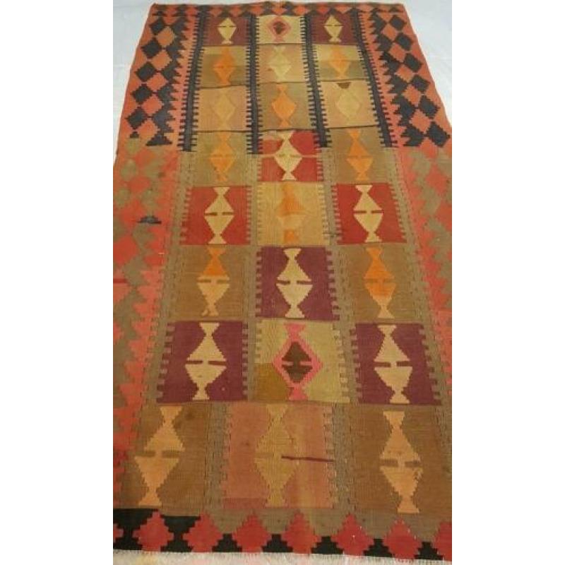 Antiek Kaukasus kelim 270 x 125/Kilim/Perzische tapijt/Loper