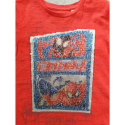 Spiderman shirt 2 printen draagbaar maat 116 rood zgan