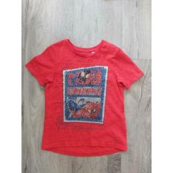 Spiderman shirt 2 printen draagbaar maat 116 rood zgan