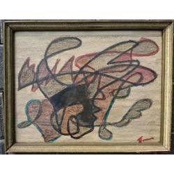 Abstract pastel tekening ~1920. gesigneerd