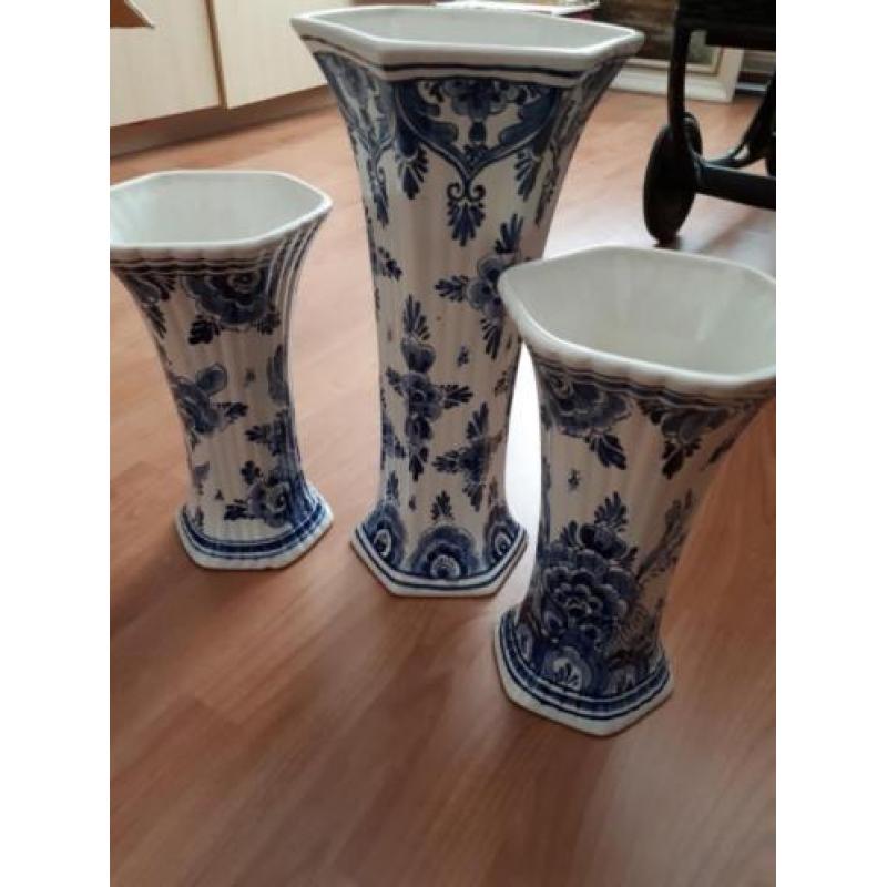 3 delig delfts blauw kaststel