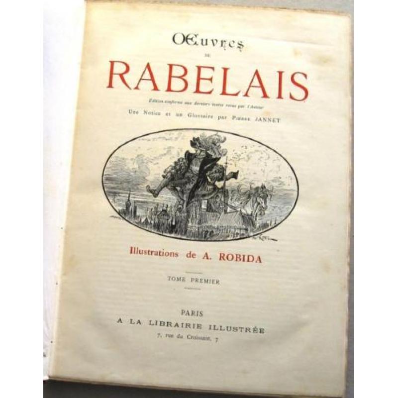 Oeuvres de Rabelais [1885-86] A. Robida (ill.) Set van 2