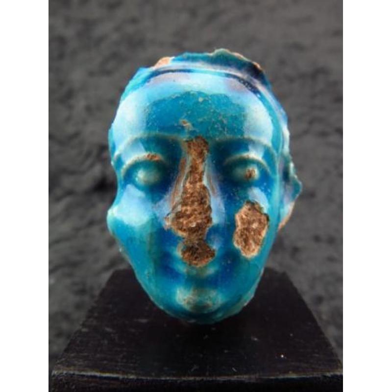 Egyptian faience face of Ptah