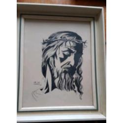 Orig. Pentekening christus Jur van Thienen 1957 .