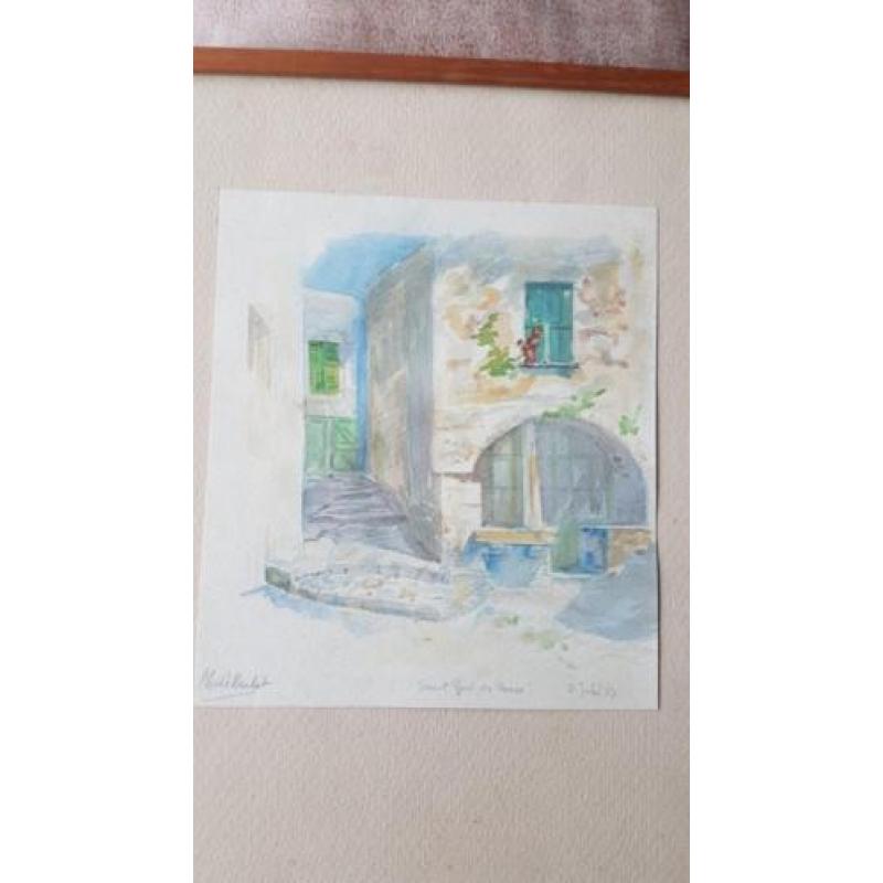 Aquarel Thalé HULST Saint Paul de Vence 1953