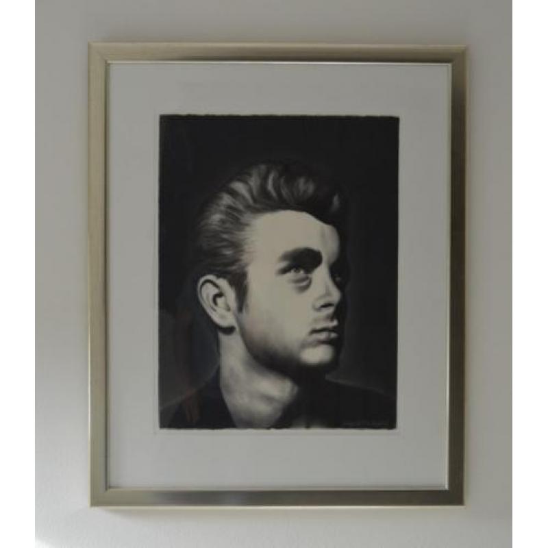 Serge Deblaere: Houtskooltekening - James Dean - ingelijst