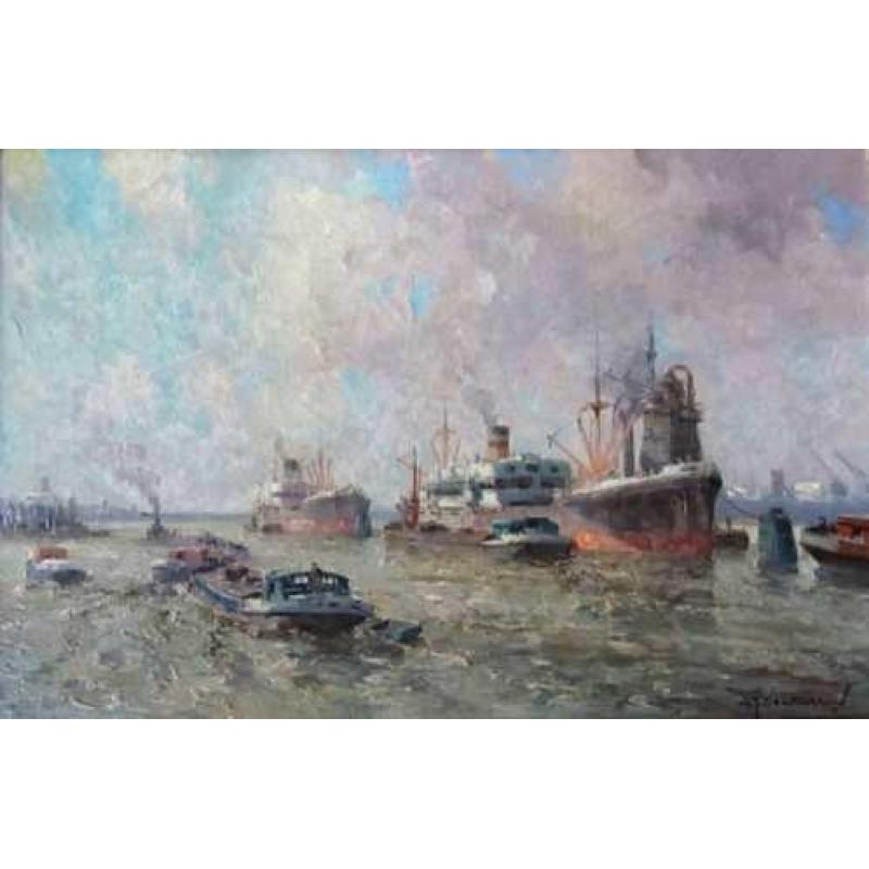 =havengezicht ROTTERDAM=======G J Delfgaauw 1882-1947==