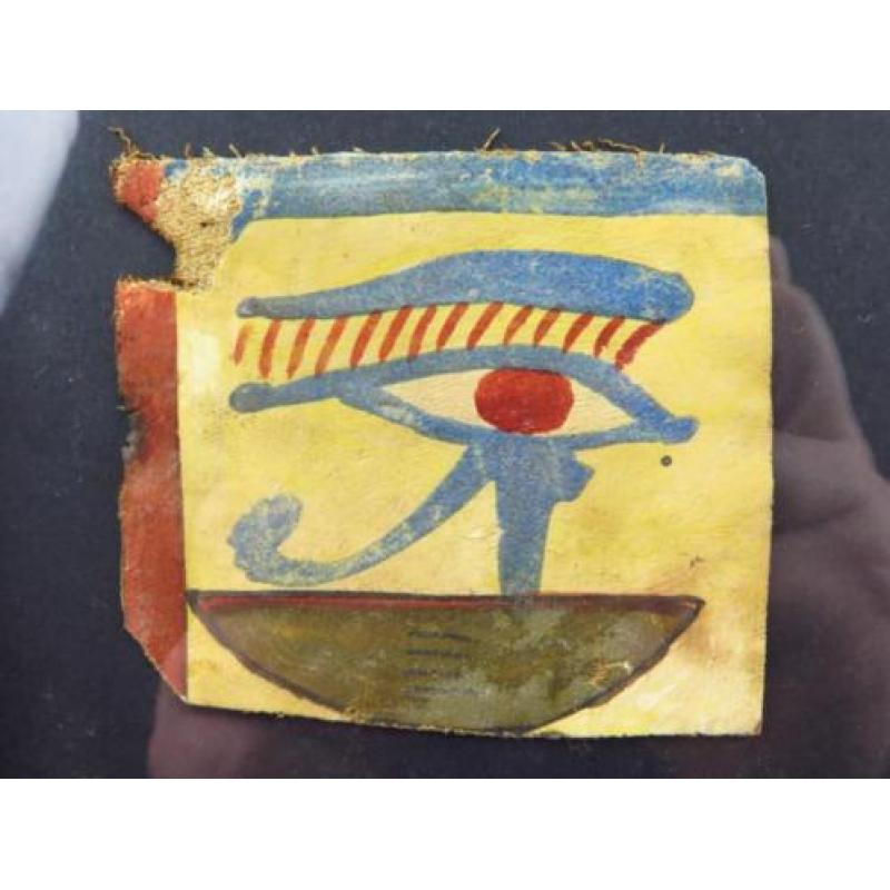 Two Egyptian Wedjat, Udjat or Horus eyes on stucco