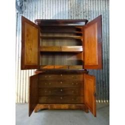 Hollands kabinet, mahonie linnenkast, commode, laden kast.