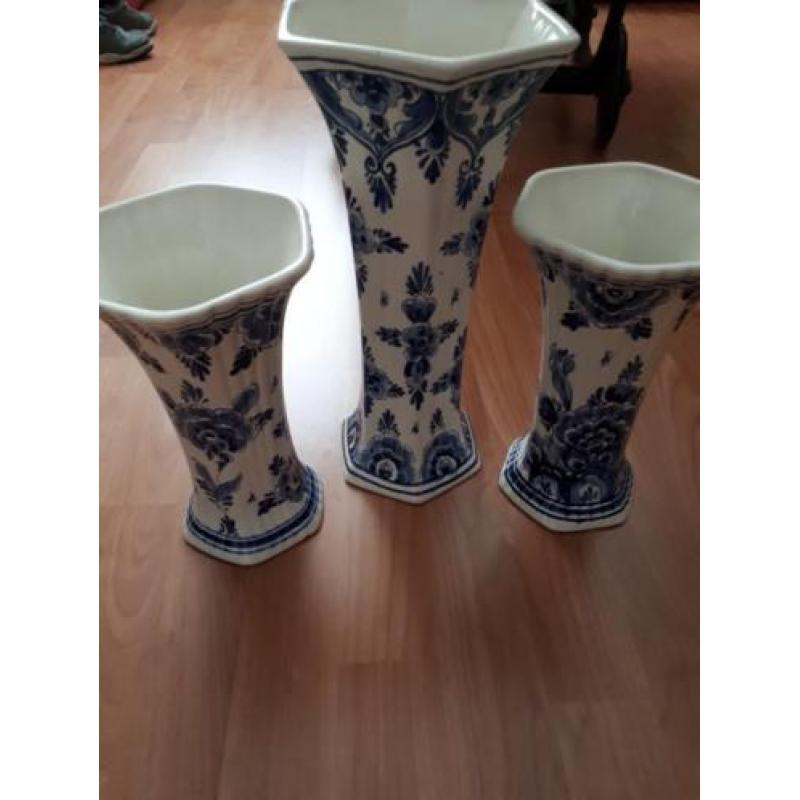 3 delig delfts blauw kaststel