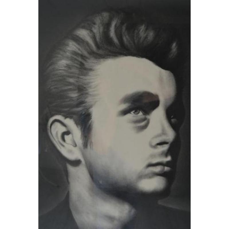 Serge Deblaere: Houtskooltekening - James Dean - ingelijst