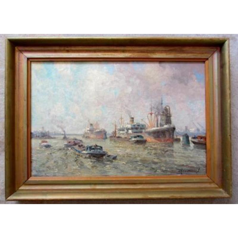 =havengezicht ROTTERDAM=======G J Delfgaauw 1882-1947==