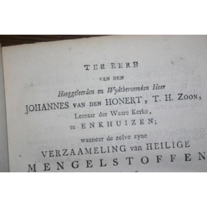 J. v/d Honert - Versameling van Heilige Mengelstoffen (1723)