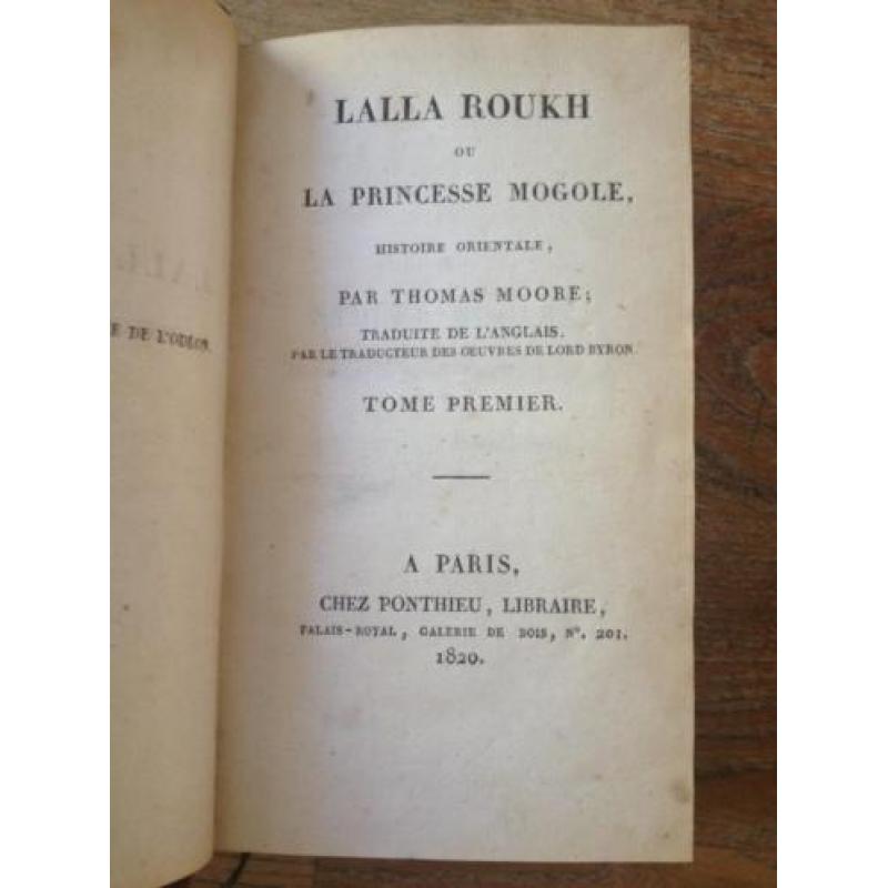 Moore Lalla Roukh ou la princesse mogole 1820 2 delen