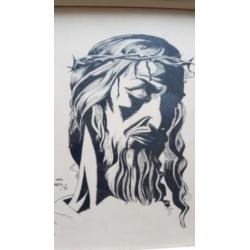 Orig. Pentekening christus Jur van Thienen 1957 .