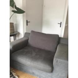 Bank en loveseat donker grijs